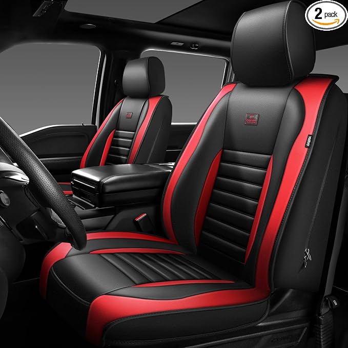 CAR PASS Nappa Leather Car Seat Covers Front Seats, Luxury Seat Protector by CARPASS
