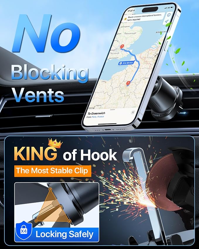 YRU Magnetic Phone Holder for Car【Patented & Super Magnet】 for MagSafe Car - Image 4