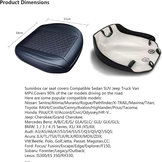 Leather Bottom Car Seat Covers, Front Seat Only Black Ice Silk Car Seat Cushion - Image 4