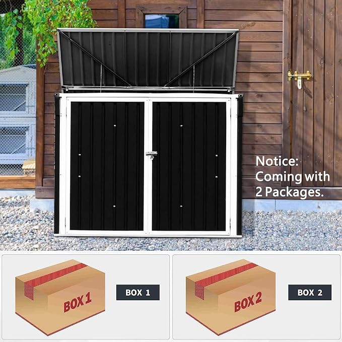 Goplus 6' x 3' Outdoor Storage Shed, Tool Storage Shed - Image 7