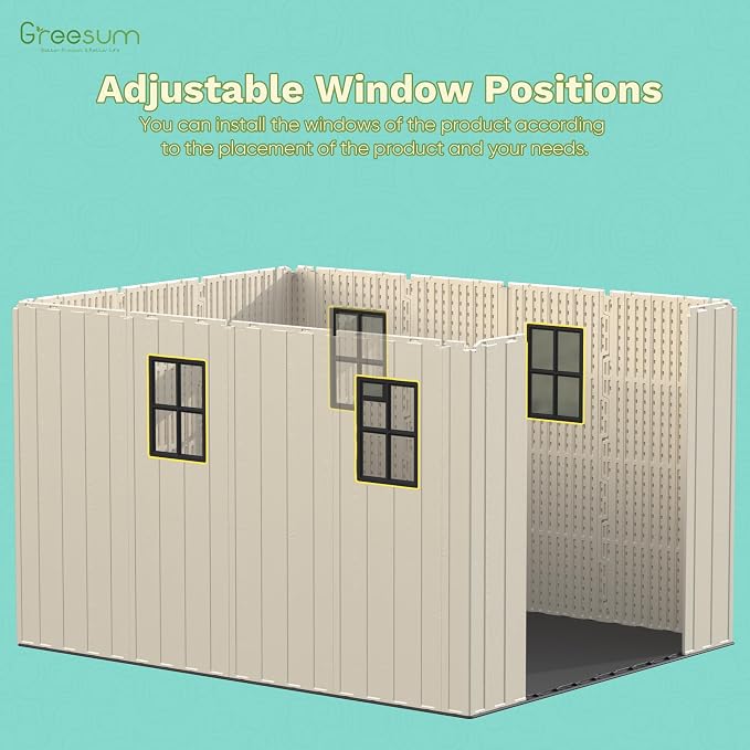 Greesum 8×10 FT Plastic Outdoor Storage Shed - Image 6