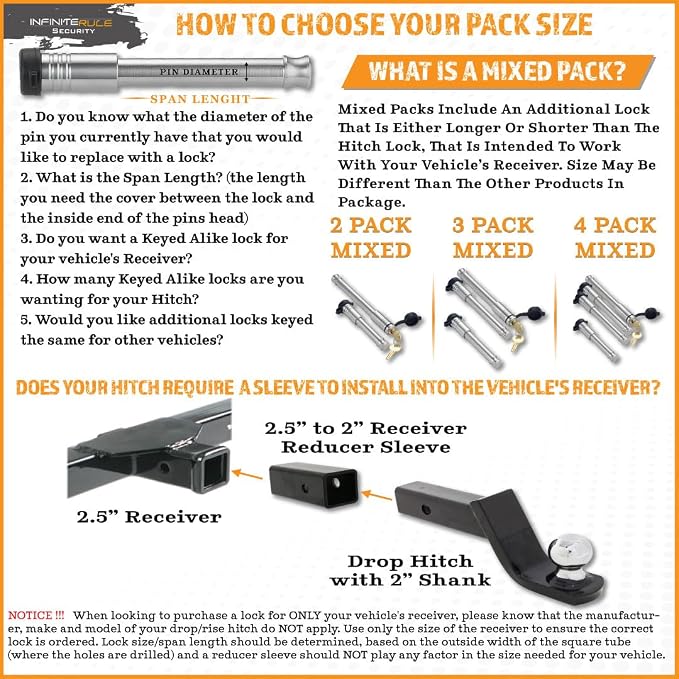 61672 | 3 Pack, Keyed Alike, Receiver Locks - Image 6