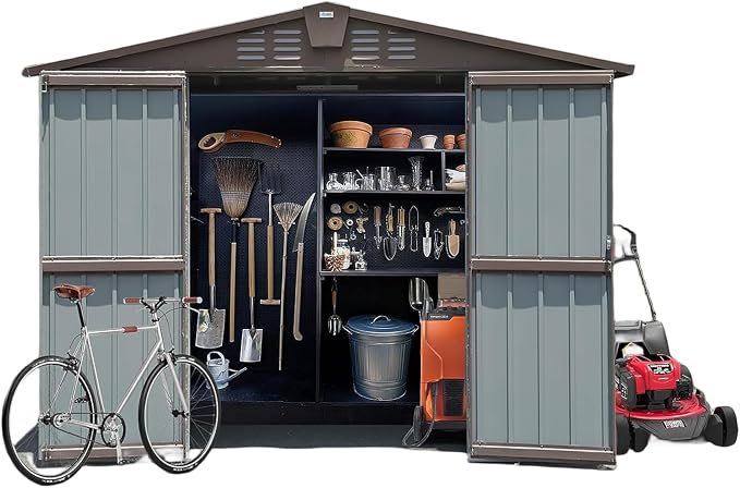 IKERY Metal Storage Shed 8.2' x 6.2' by IKERY