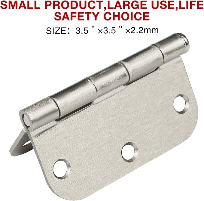 12 Pack Interior 3.5" Brushed Nickel Door Hinges - Image 5