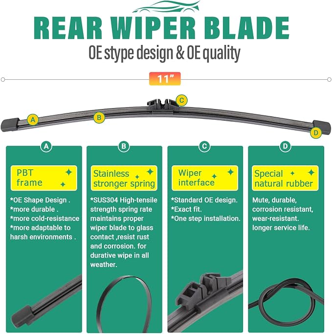 24" 18" 11" Windshield Wiper Blades Replacement - Image 4