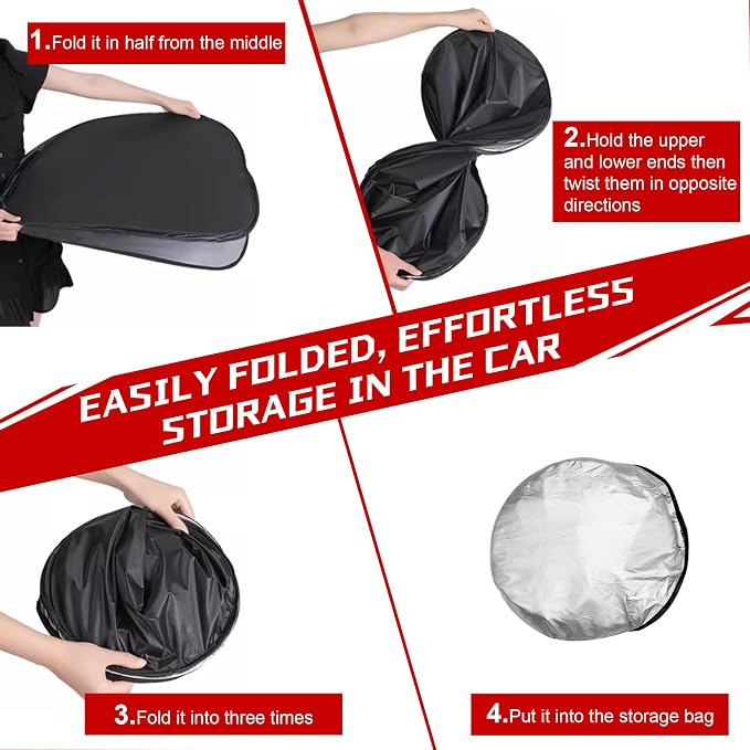 Windshield Sun Shade for 2013-2019 Ford Escape SUV Foldable Sun Sunshade for - Image 7