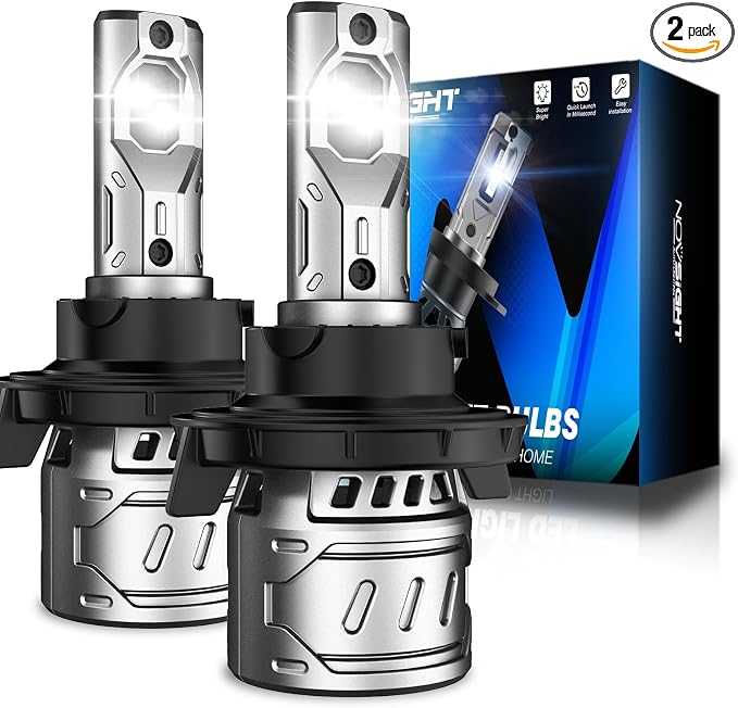NOVSIGHT H13/9008 Bulbs Upgraded, 400% Brightness H13 Fog Bulbs, Quick by NOVSIGHT