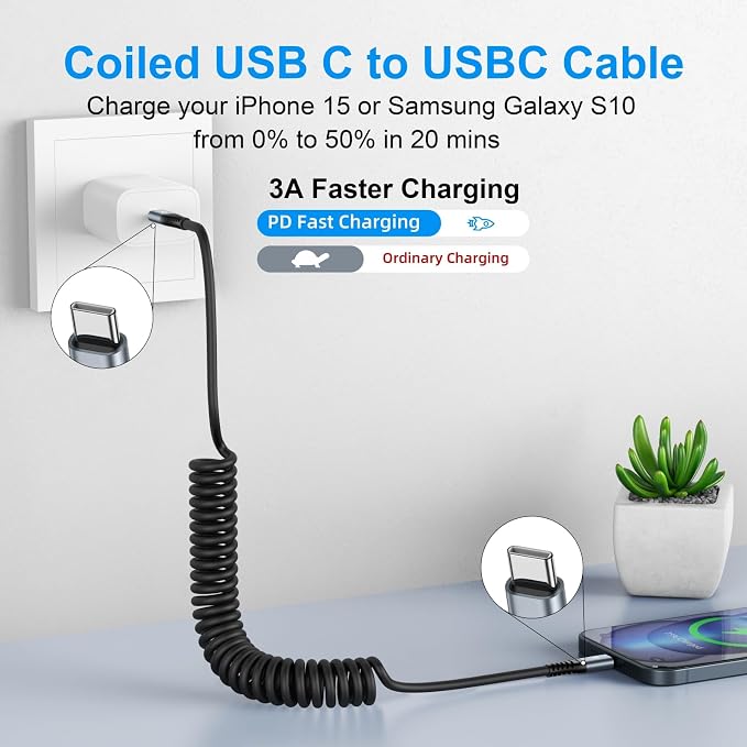 USB C to USB C Cable 6ft, Type C Fast Charging - Image 2