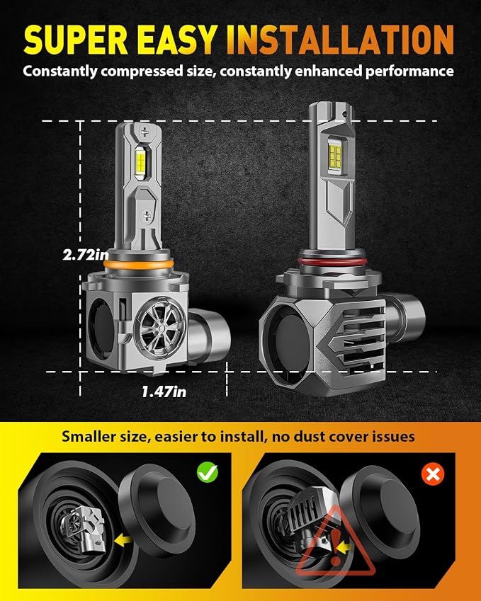 9005 9006 Light Bulbs Combo, 000LM 10X Super Bright HB3 HB4 Fog Lights 6500K - Image 4