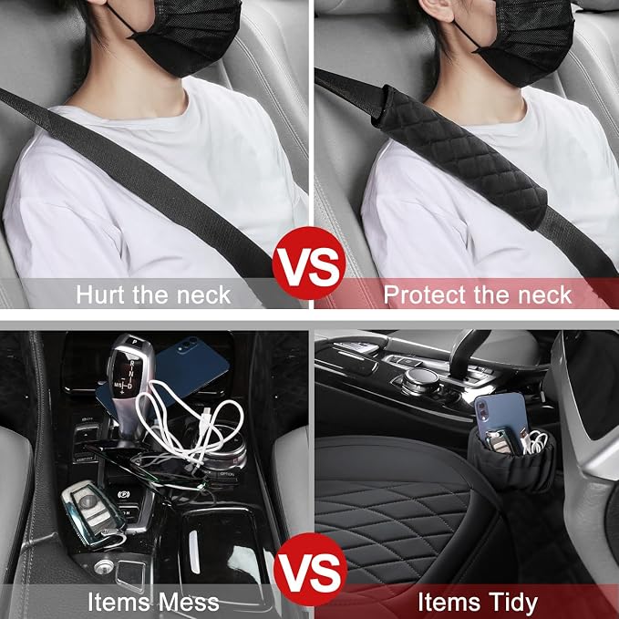 2 Pack Leather Front Car Seat Covers, Universal Sideless Car Seat Protectors - Image 5