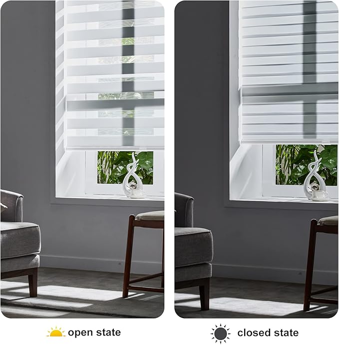 Persilux Cordless Zebra Blinds for Windows Free-Stop Roller Windows Shades Dual - Image 5