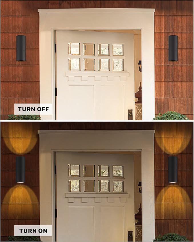 Ken & Ricky Outdoor Wall Sconce Lights, Cylinder Outdoor Light Fixtures - Image 3