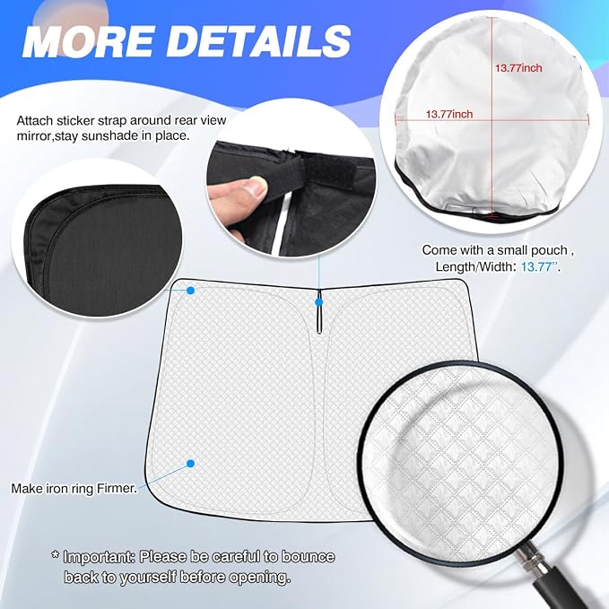 Windshield Sun Shade for 2022-2026 Toyota Corolla Cross Accessories Thicken - Image 5