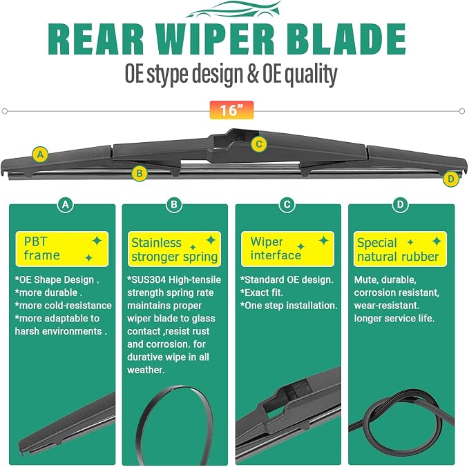 28" 20" 16" Windshield Wiper Blades Replacement - Image 4
