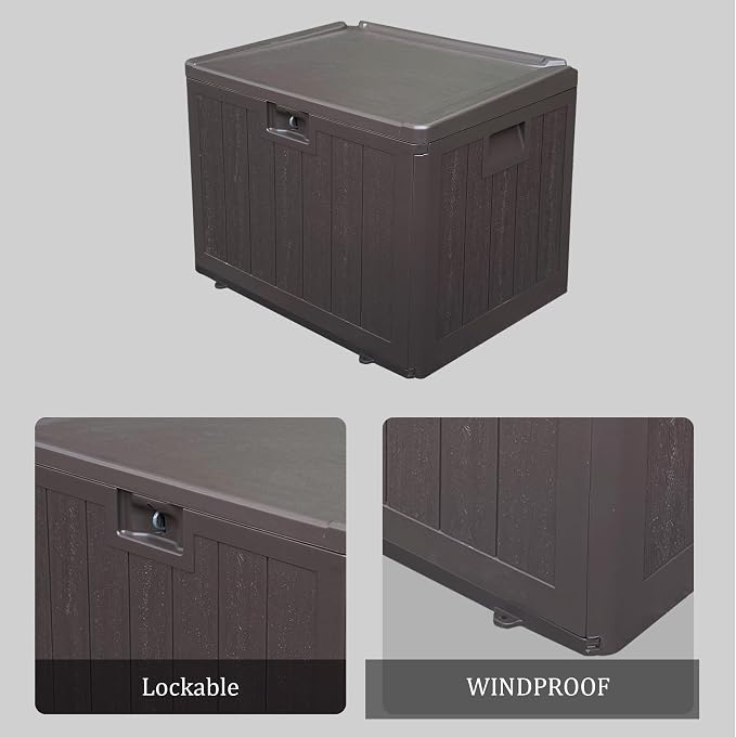 Premium Pro Edition 35 Gallon Lockable Resin Deck Box, Waterproof & - Image 6