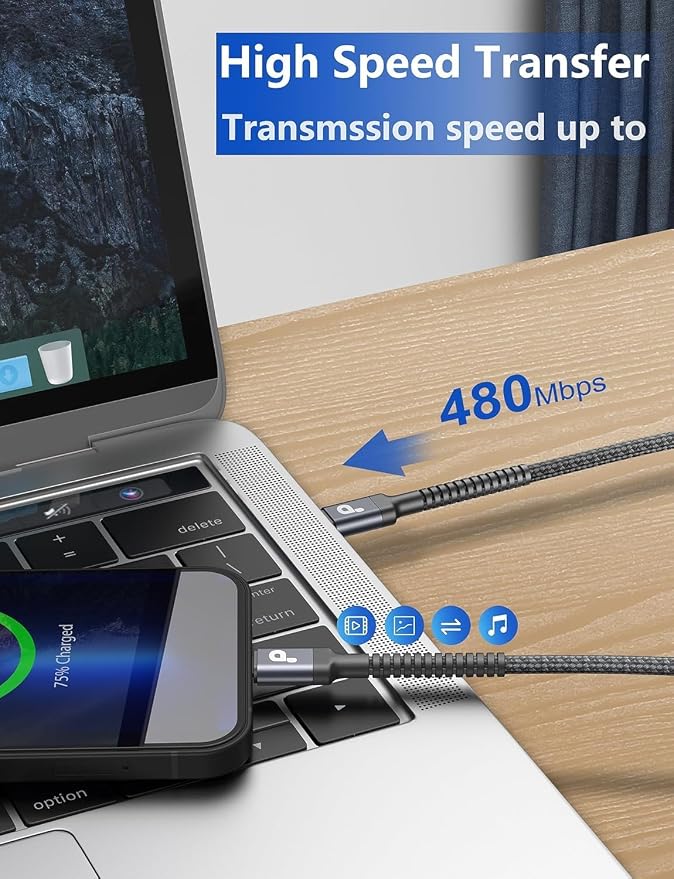 USB to USB C Cable 3A Fast Charging, USB A to USB C Charger Cord, Upgraded - Image 4