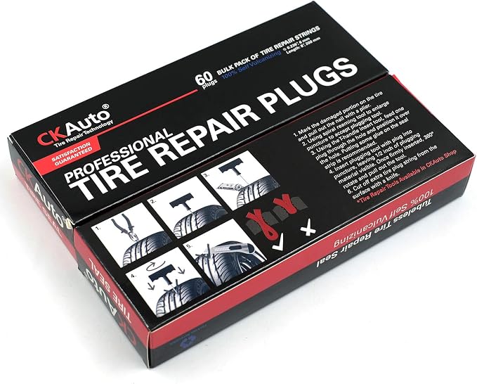 CKAuto 60pcs 4" Black Tire Repair Strings, Automotive Tool Tire Repair Plugs - Image 6