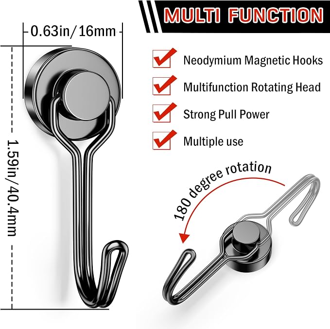 FINDMAG Magnetic Hooks, 30lbs+ Strong Magnetic Hooks Heavy Duty 2025 Criuse - Image 2