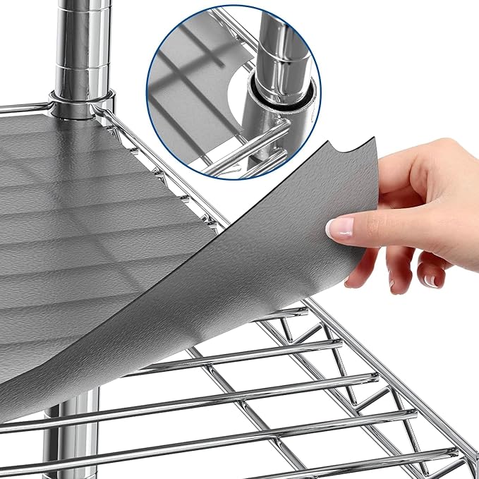 Shelf Liners for Wire Shelf System: Set of 5 in Graphite: 12 x 22 inch: Plastic by Sterling+Shelf+Liners