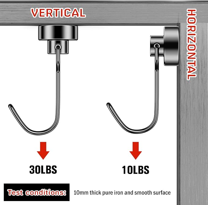 FINDMAG Magnetic Hooks, 30lbs+ Strong Magnetic Hooks - Image 3