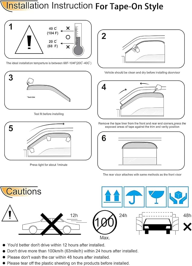 94161 Side Window Wind Deflectors fit - Image 6