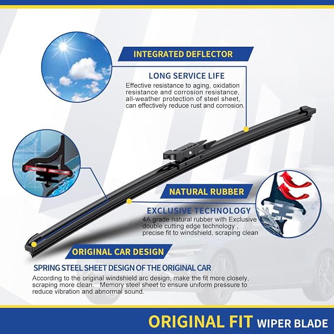 3 wipers Replacement For 2012 2011 2010 2009 2008 Ford Escape Original - Image 4