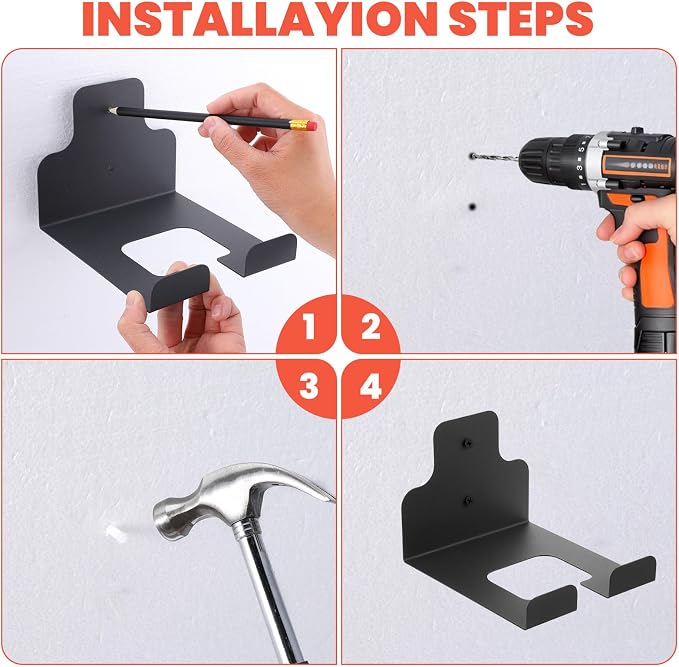 2 Pack Garage Organizer Trimmer Rack, Garden Power Tool Hanger Weed Whackers - Image 5