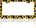 Sunflowers License Plate Frame Yellow Flowers Stainless Steel License Plate by TINALUIN