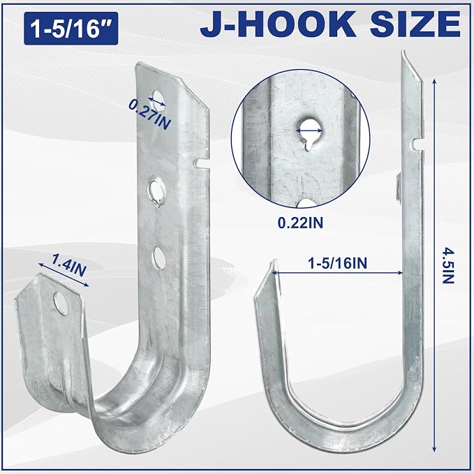 Gisafai 100 Cable Support J Hook, Cable Hooks - Image 2
