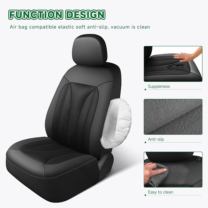 GIANT PANDA Fit GMC Sierra 1500 2500 3500 Front Car Seat Cover, 3D Air Mesh - Image 6