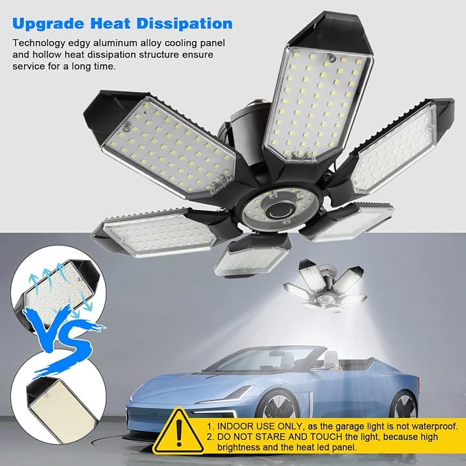 Garage Lights - 2Pack Super Bright 32000LM LED Garage Ceiling Light 6500K LED - Image 4