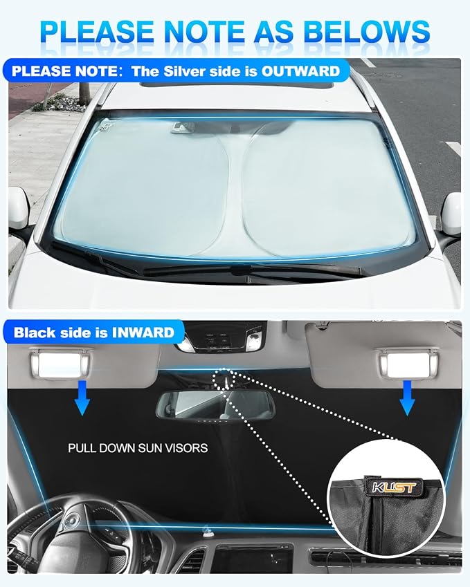 KUST Windshield Sun Shade for Toyota Prius 2023 2024 2025 2026 Window Sunshade - Image 2