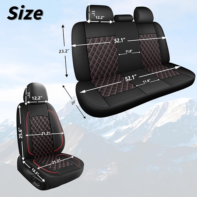 Leather Car Seat Covers, Breathable and Waterproof Napa Leather Automotive Seat - Image 6