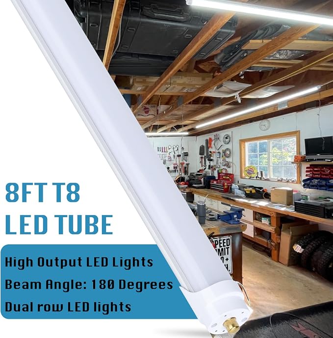 12-Pack, 8 Foot LED Bulbs, 100W 15000lm 6000K Cold White, Super Bright - Image 5