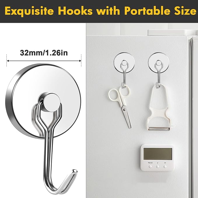 MIKEDE Magnetic Hooks Heavy Duty, 110LB Swivel Swing Strong Magnetic Hooks - Image 3
