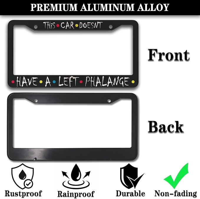 Front License Plate Bracket Black and White License Plate Frames This Car - Image 3