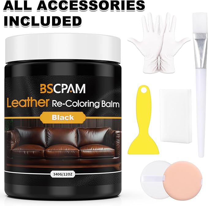 Black Leather Recoloring Balm, 12oz Leather Color Restorer - Image 7