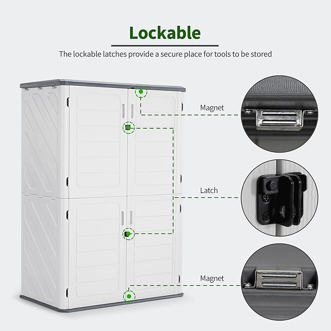 Macrout 50 Cu.Ft Plastic Outdoor Storage Cabinet - Image 5