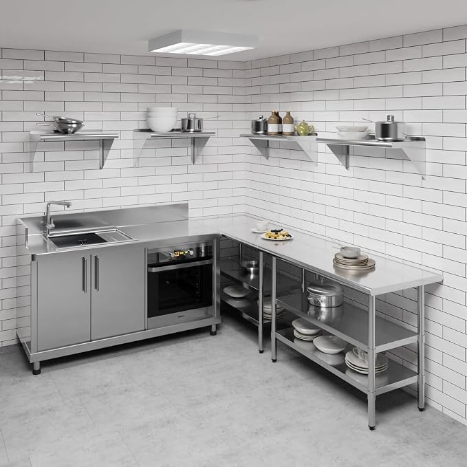 AmGood 12" X 30" Stainless Steel Wall Shelf | NSF Certified Metal Shelving - Image 5