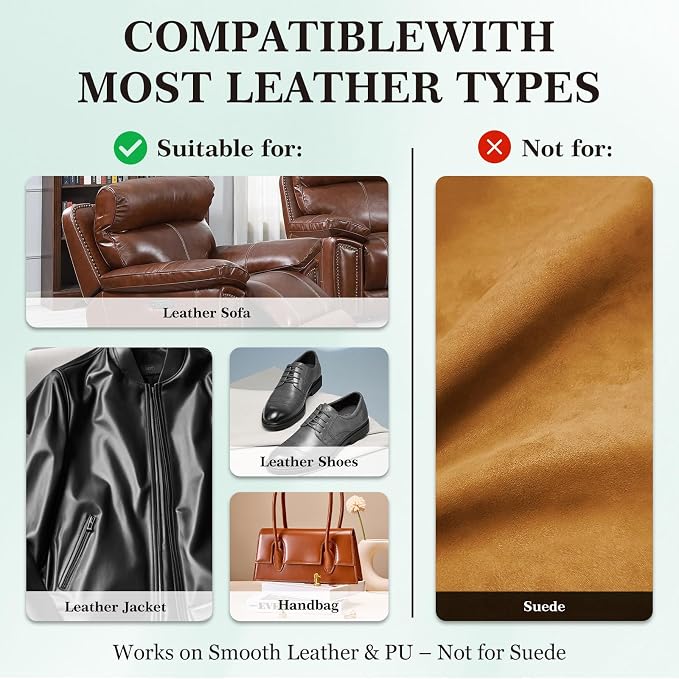 Leather Color Restorer, Recoloring Balm, Scratch Remover, Repair Kit - Image 7