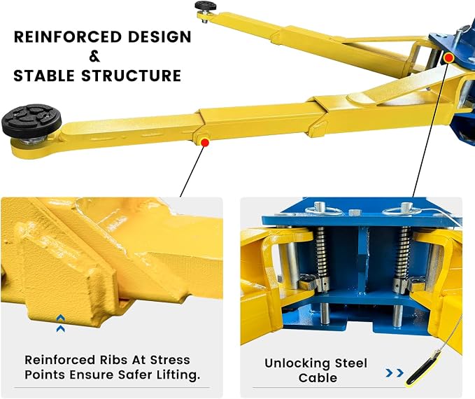 110V Two Post Car Lift 11, 000 LBS Heavy Duty Floor Plate 2 Posts Auto Hoist - Image 4