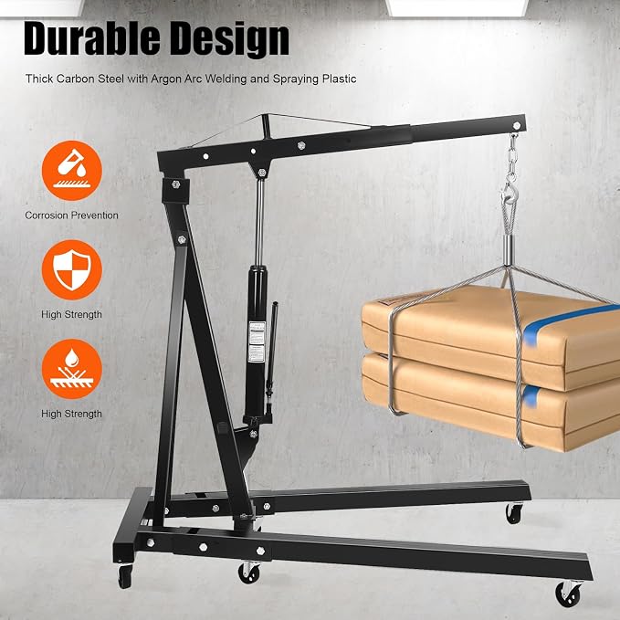 LOYALHEARTDY 2 Ton Hydraulic Engine Hoist, Folding Engine Lift - Image 2