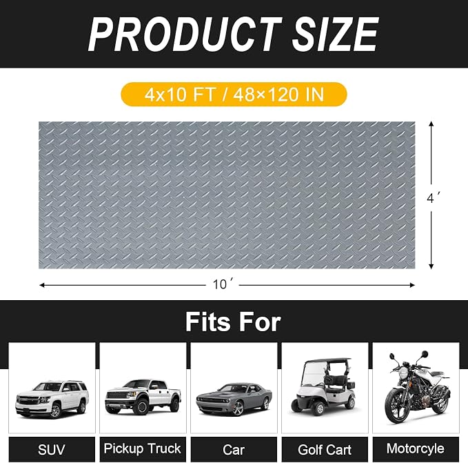 4x10FT Garage Floor Mat, 2.8mm Thickened Flooring Roll - Image 3