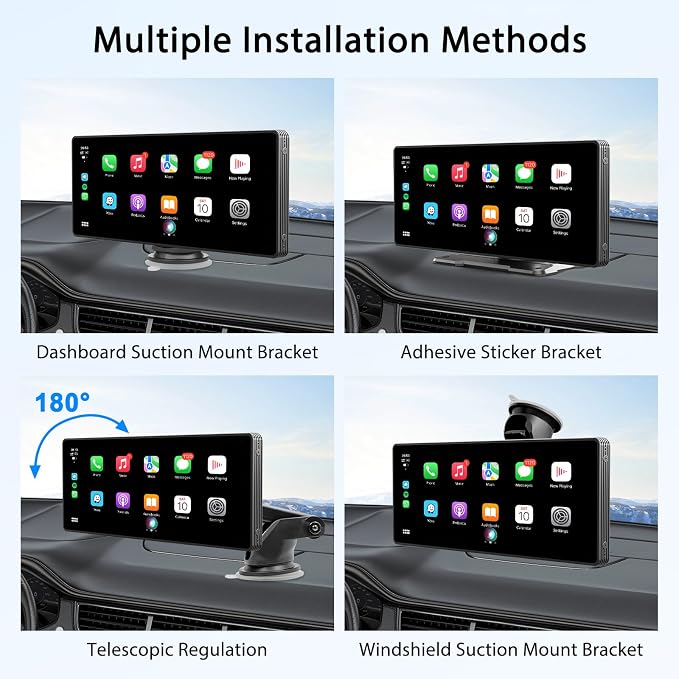 10.26" Wireless CarPlay Screen for Car, Wireless Apple CarPlay & Android Auto - Image 7
