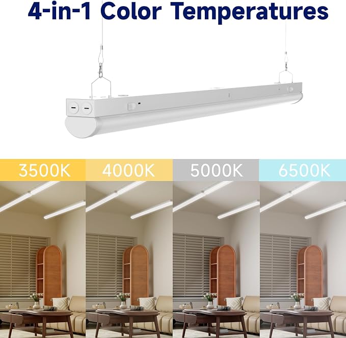 4FT LED Linear Strip Light, LED Shop Lights 40W/35W/30W Selectable, 4 Color - Image 2