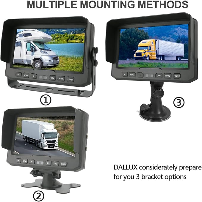7" 1080P AHD Wired Reverse Rear View Backup Camera System, Waterproof Rearview - Image 6