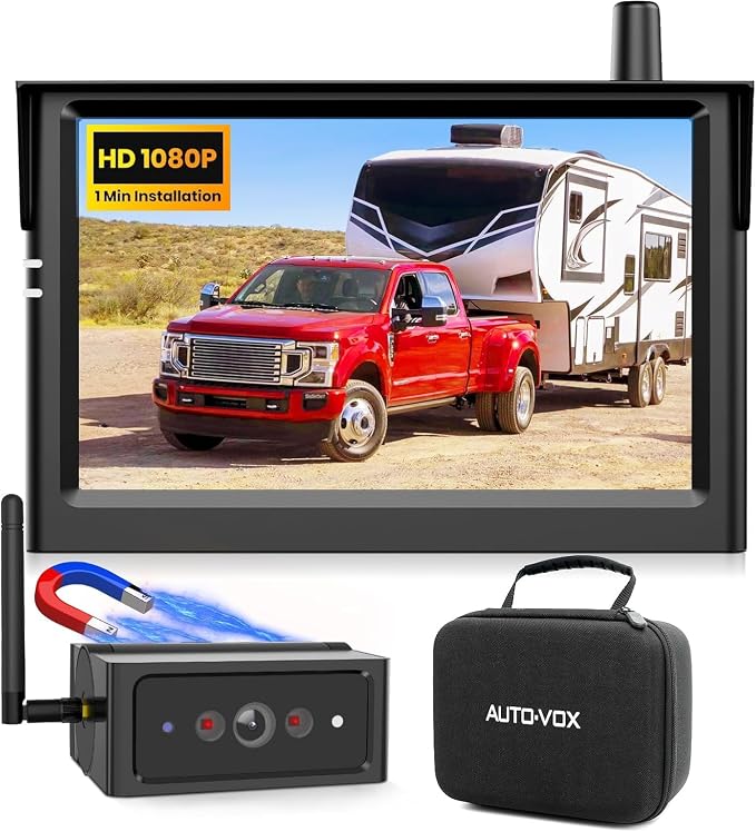 AUTO VOX Wireless Backup Camera Magnetic: 5" Portable No Wiring 1 Min Install by AUTO-VOX