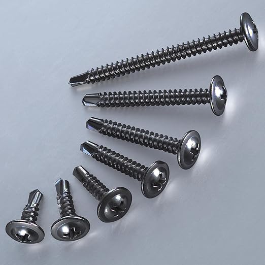 #8×1-1/2” for Sheet Metal Self-Tapping Screws 410 Black Stainless Steel Truss - Image 3