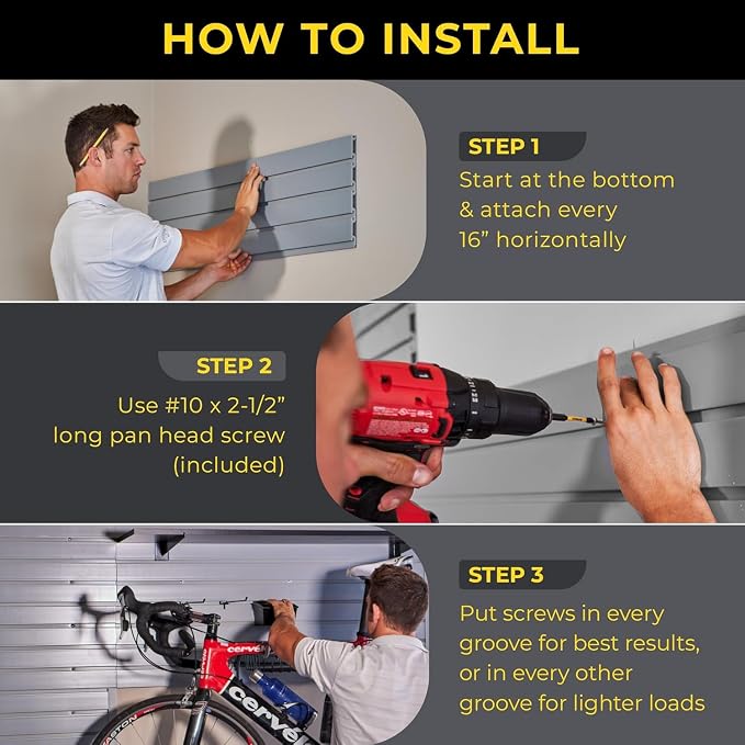 Slatwall Panel Garage Wall Organizer: Heavy Duty Wall Mounted PVC Wall Rack - Image 3