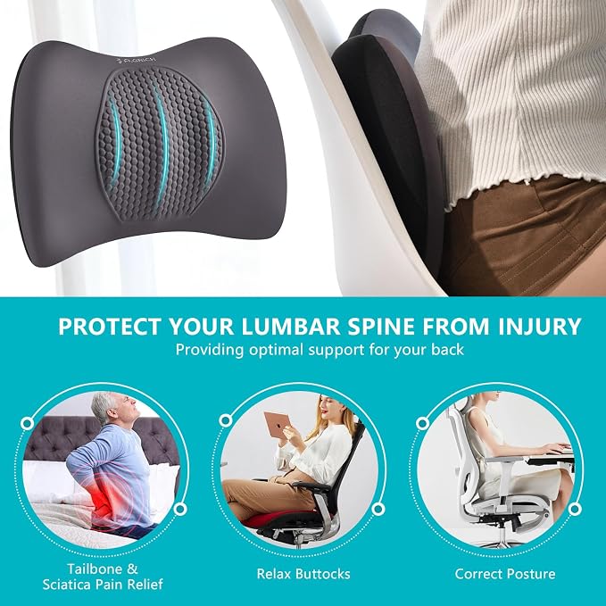 FLORICH 3 PCS Seat Cushion for Carseat Lumbar Support Pillow Car Neck Headrest - Image 5
